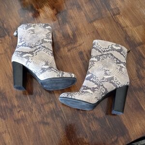 Snakeskin High Heel Ankle Boots From A+ SIZE 8 mobwife Western Gothic